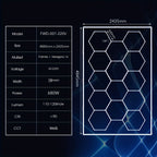 Paquete de 14 luces LED hexagonales con bordes - Luces de garaje, 680W 72420LUMEN luz blanca fría 6500K, iluminación de techo LED hexagonal para garaje, estudio, almacén, taller de detallado de autos