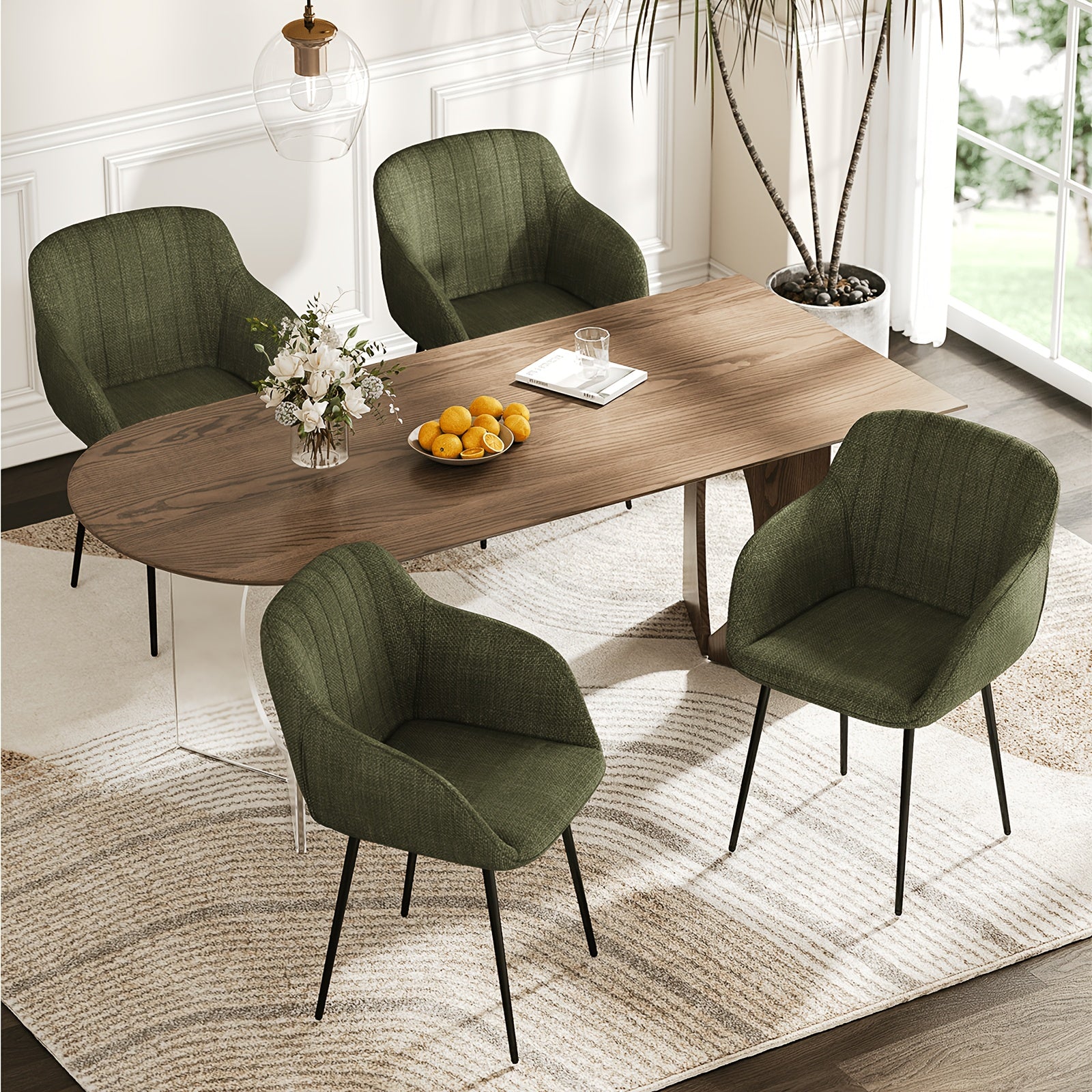 Sillas de comedor elegantes con reposabrazos y soporte lumbar para sala de estar, cocina y dormitorio, que ofrecen un alto confort - Disponibles en juegos de 2, 4 o 6