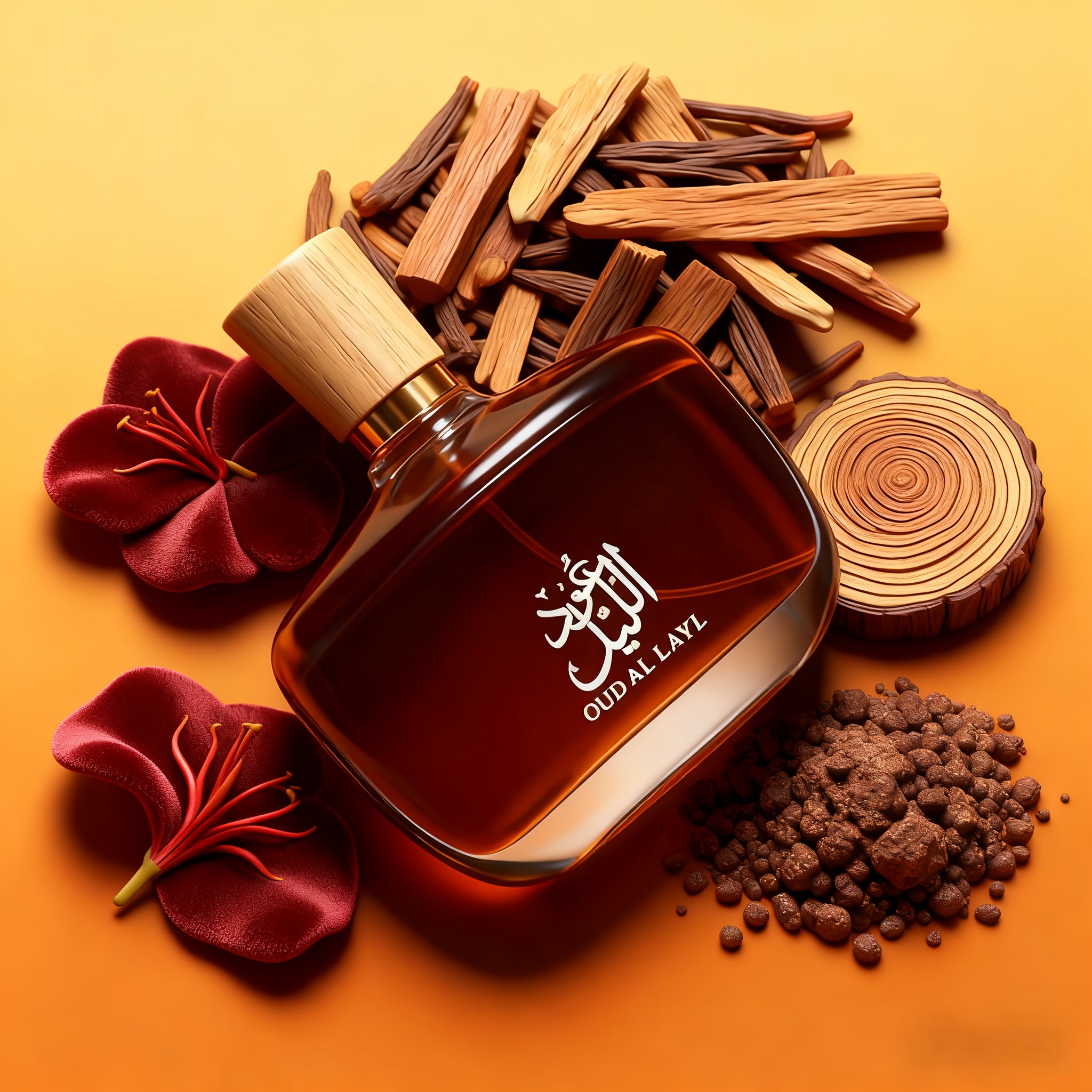Perfume Árabe de 100ml | Aroma Rico y Amaderado con Madera de Agar y Azafrán | Regalo Ideal para Festivales y Estrenos de Casa