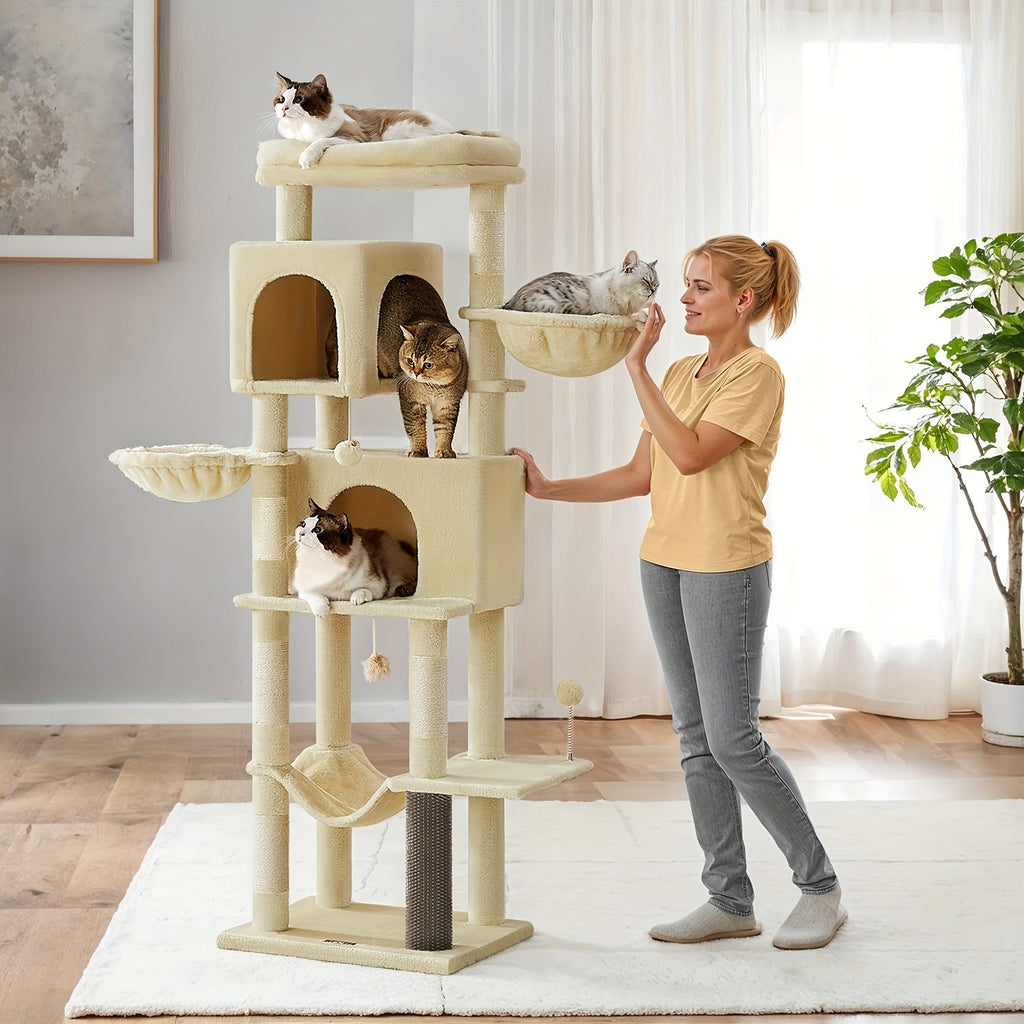 Torre rascadora para gatos | Juego descanso y cuidado de las uñas