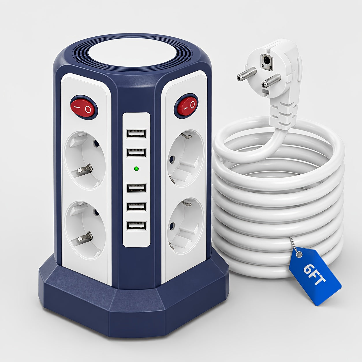Regleta eléctrica con cable 3 m | Hogar oficina taller y dispositivos