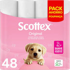 Scottex Papel Higiénico, Rollos De Dos Capas Que Proporcionan El Equilibrio Correcto De Suavidad Y Resistencia