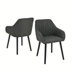Juego de 2/4/6 sillas de comedor minimalistas con cómodo respaldo, reposabrazos y patas de madera