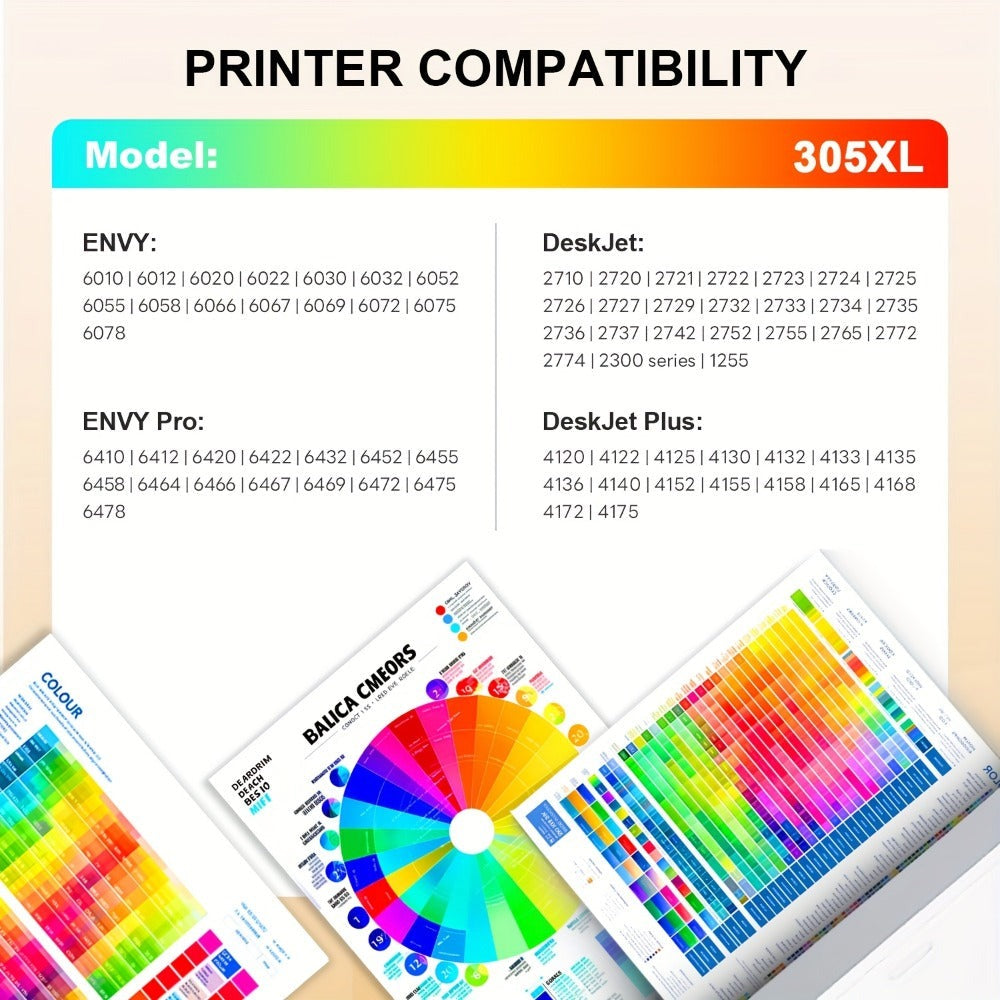 Cartuchos de tinta de color compatibles 305XL 305 para impresora HP Deskjet 6000 6055 6400 6458 6458e 6455e
