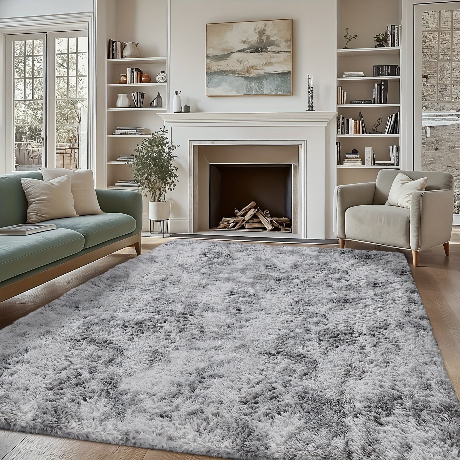 Alfombra para Sala, Alfombra Peluda para Dormitorio, Decoración del Hogar Alfombra Grande, Alfombra Súper Esponjosa y Aterciopelada para Dormitorio, Alfombra Aterciopelada para Decorar Sala de Juegos, Estudio, Alfombra Interior Súper Suave y Cálida, Regal