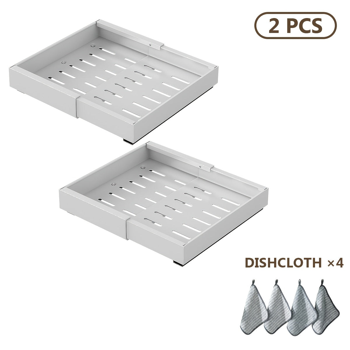 Organizador de gabinete extraíble y expandible de alta resistencia, con 3 rieles silenciosos, ancho ajustable (30.99 cm - 51.99 cm), apto para gabinetes de cocina, estantes extraíbles de gabinete