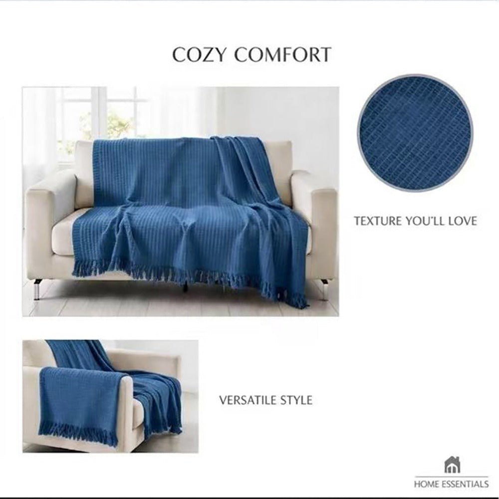 Colcha Multiusos de Algodón para Sofá y Cama, Manta Multiusos Four Seasons con Flecos, Cubresofá Elástico y Transpirable, Protector de Sofá Cubrecama Moderno