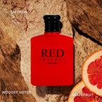 Un juego de tres colonias para hombre (botellas roja/negra/azul, se pueden vender por separado), con capas ricas de fragancia, que muestran el encanto individual y un temperamento maduro y misterioso