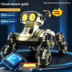 Robot Perro Espacial Mecánico más Nuevo de 2025 con Control Remoto y Tracción en 8 Ruedas, Apto para Fiestas, Espectáculos de Acrobacias - Juguete de Robot de Plástico Duradero, Mascota Electrónica para Juego al Aire Libre, Construcción Robusta, Acrobacia