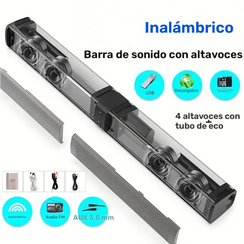 Barra de sonido inalámbrica extraíble para TV música y cine en casa | extraíble