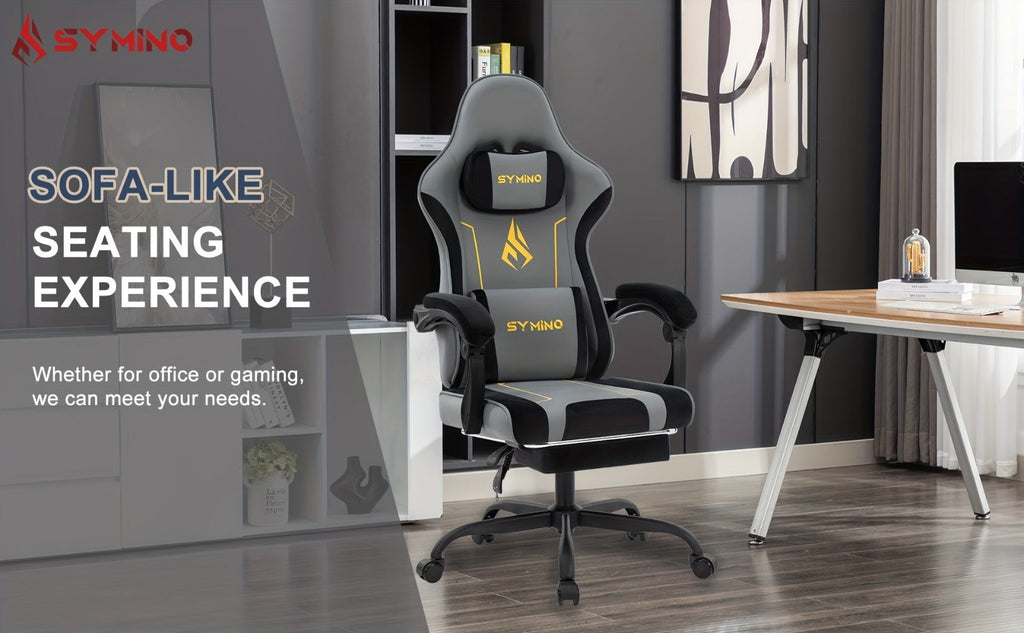 Silla de Oficina Ergonómica SYMINO, Ajustable, Cómoda, Cojín de Látex, Adecuada para Uso en Oficina, Reduce la Fatiga Durante el Sentado Prolongado, Altura Ajustable