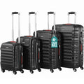 Conjunto PROVITERA de 4 Maletas Rígidas de ABS, Maleta Rígida S-M-L-XL con Asa Telescópica de Gel y 4 Ruedas de Rodadura Fácil, Trolley Ligero y Resistente al Viaje, Equipaje de Mano con Cerradura de Código, Mangos de Gel Ergonómicos, Ruedas Giratorias de