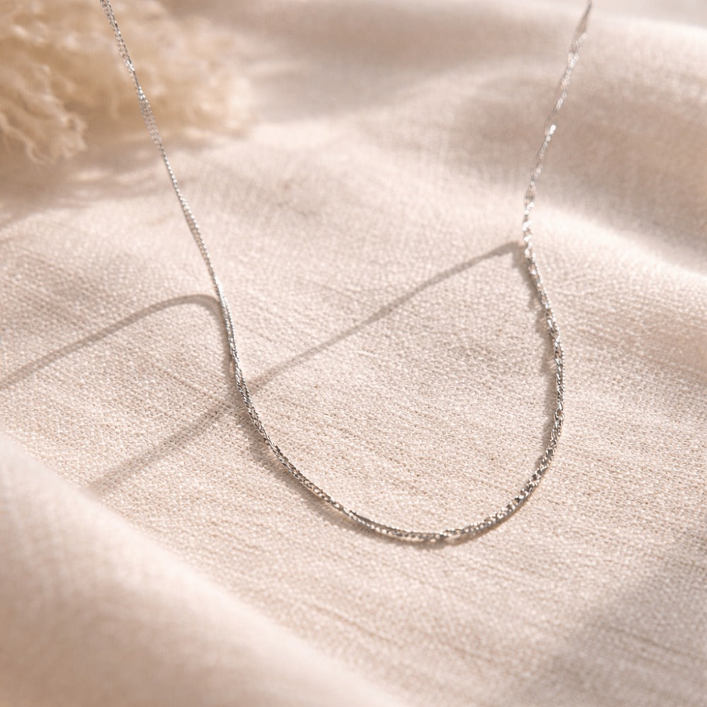 Collar de plata 925 para mujer – Cadena de plata trenzada elegante y minimalista – Cadena delicada para mujer, regalo de joyería