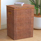 Cesta de lavandería grande de ratán estampado con espacio de almacenamiento, cesta de lavandería para el baño, cesta para toallas de hotel de cinco estrellas, cesta de lavandería, dimensiones 40 x 35 x 60 cm