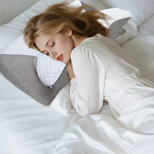 Almohada Cervical, 2 en 1 Almohada Ergonómico Espuma de Memoria Almohada para Soporte de Cabeza/Cuello/Hombro, Relajación y Alivio del Estrés, 60x40x12/14cm