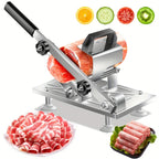Cortadora de Carne Manual en Acero Inoxidable, Grosor Ajustable, Filo Nítido y Duradera, Fácil de Limpiar, Cortador Multiusos para Reses Bovinas, Ovejas, Verduras e Ingredientes del Hot Pot, Ideal Para Uso Doméstico o Comercial