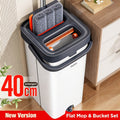Set de fregona y cubo para el hogar de 33/40 cm, fregona de doble uso seco y húmedo, viene con 2 almohadillas de fregona reutilizables, ideal para limpiar pisos, ventanas, vidrio, baños y paredes, Black Friday, Navidad, regalos de Año Nuevo
