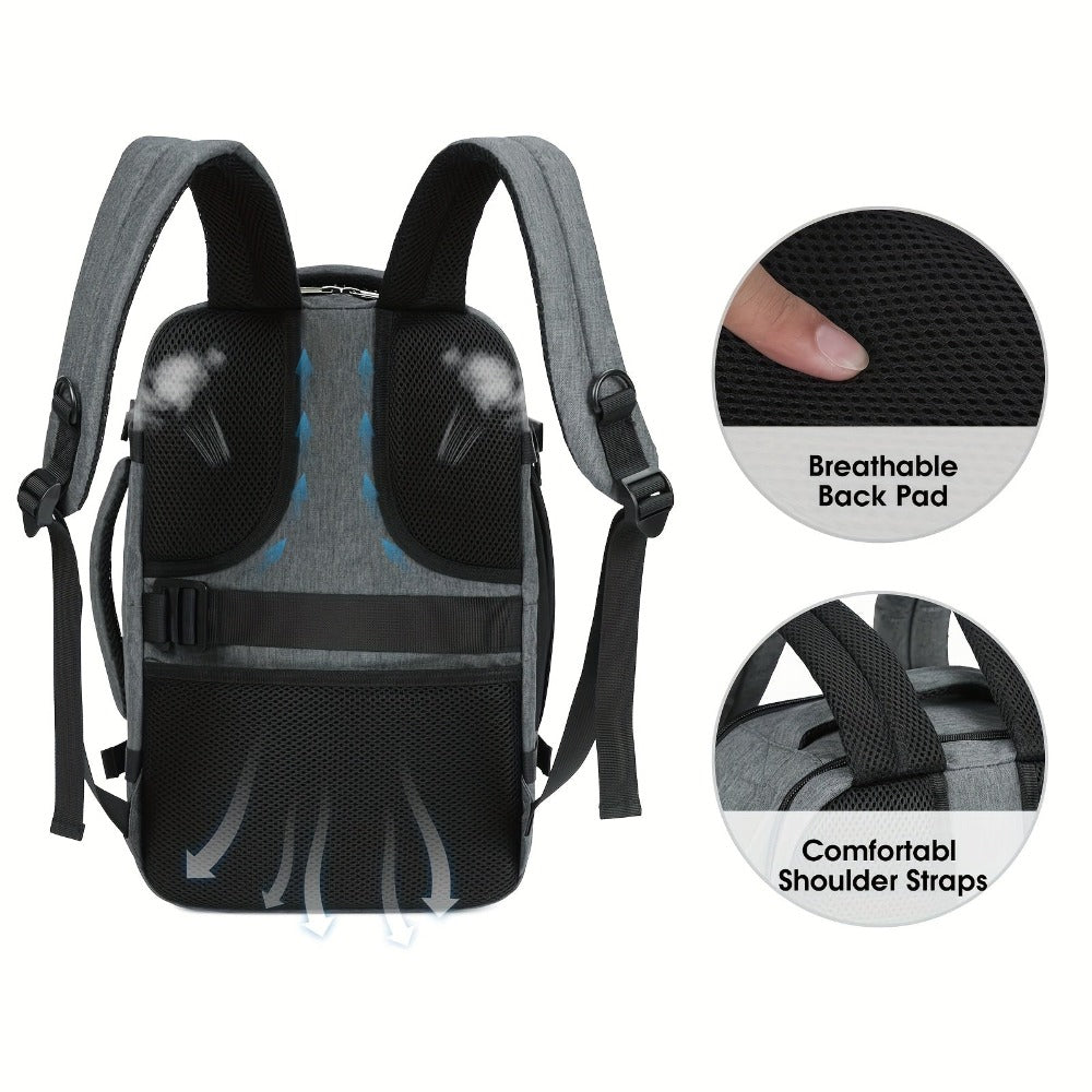 Mochila antirrobo UltraLight 20L de 2026 - Equipaje de mano aprobado por aerolíneas con zona húmeda separada y funda tecnológica de 40.64 cm | Mochila de varios compartimentos para trayectos diarios/vacaciones (diseño unisex, 6 bolsillos seguros)