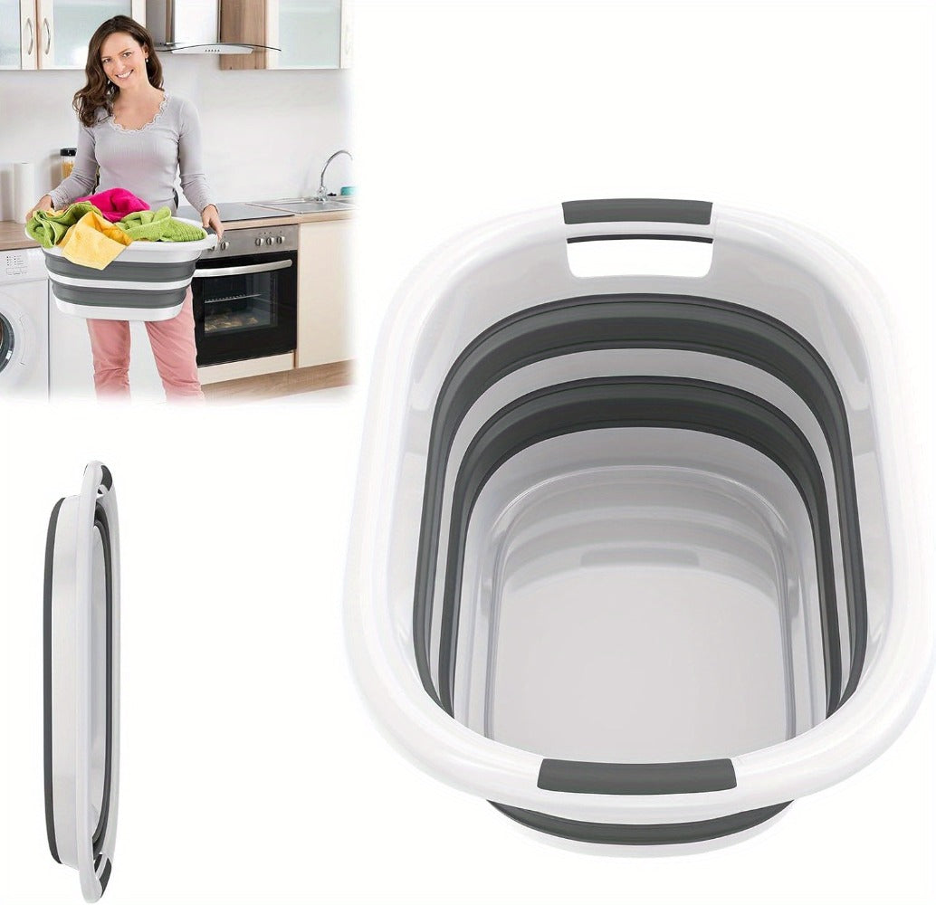 Canasta de Lavandería Plegable de 26L/40L Hecha de PP + TPE, Canasta de Lavado Ahorradora de Espacio con Asas, Contenedor Portátil para Lavado y Almacenamiento en Casa, Camping, Cestas de Lavandería