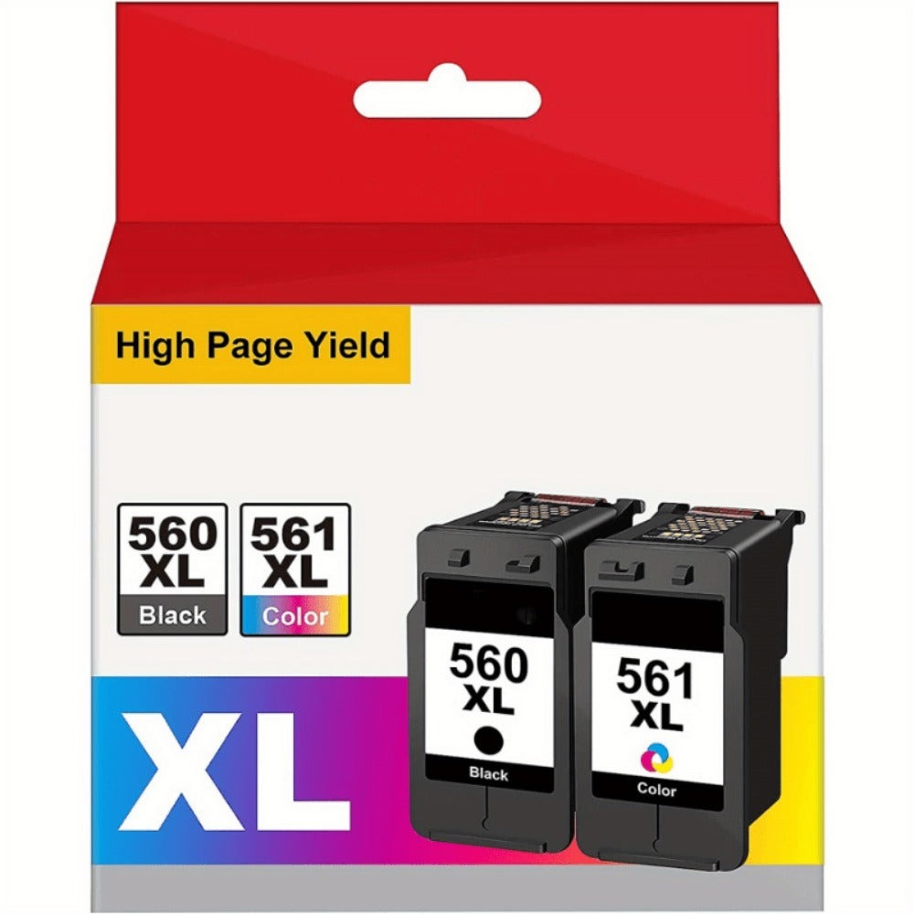Cartuchos XL Multipack 560/561 para impresoras Canon Pixma TS5350, TS5351, TS7450, TS7451, TS5352 y TS5353, compatibles con PG-560XL y CL-561XL