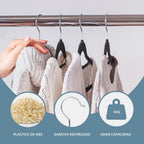 Perchas de terciopelo paquete de 48 perchas antideslizantes, 44 x 23cm , perchas con muescas anchas de hombro, barra para pantalones, gancho giratorio de 360°, ahorro de espacio