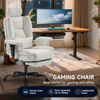 Silla de oficina | Silla de Oficina | Silla Ergonómica para Oficina | Silla Giratoria para Escritorio | Silla de Oficina en Beige,, Blanco