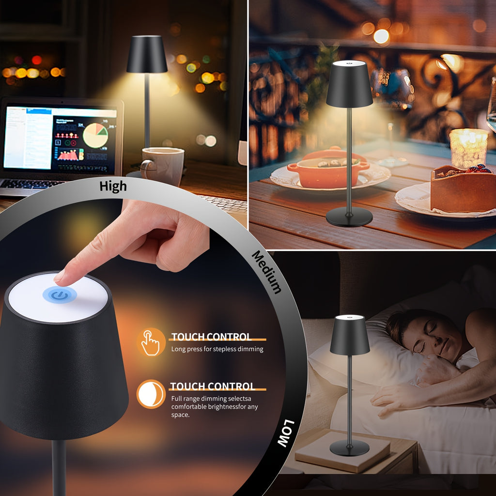 Lámpara de mesa para iluminación de dormitorio y escritorio | 2 L y Metal