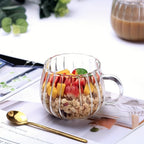 Almacén local, juego de 4/6 tazas de vidrio de borosilicato con asas en forma de calabaza, aptas para té, café, desayuno de avena, leche, zumo, bebidas frías, etc. Ligeras y duraderas, resistentes al frío y al calor.