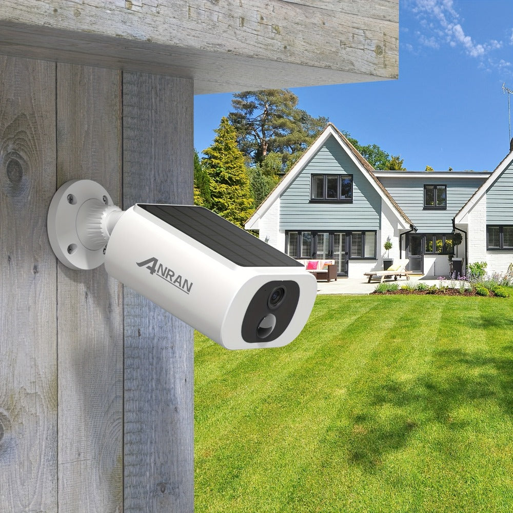 Cámaras de Seguridad Solar ANRAN para Exteriores, Ideales para Protección de Jardín, IP65, Módulo Solar Integrado para Alimentación, Detección PIR de Humanos para Prevenir Visitas No Deseadas, Inalámbricas y Estables, Interacción de Audio Bidireccional pa