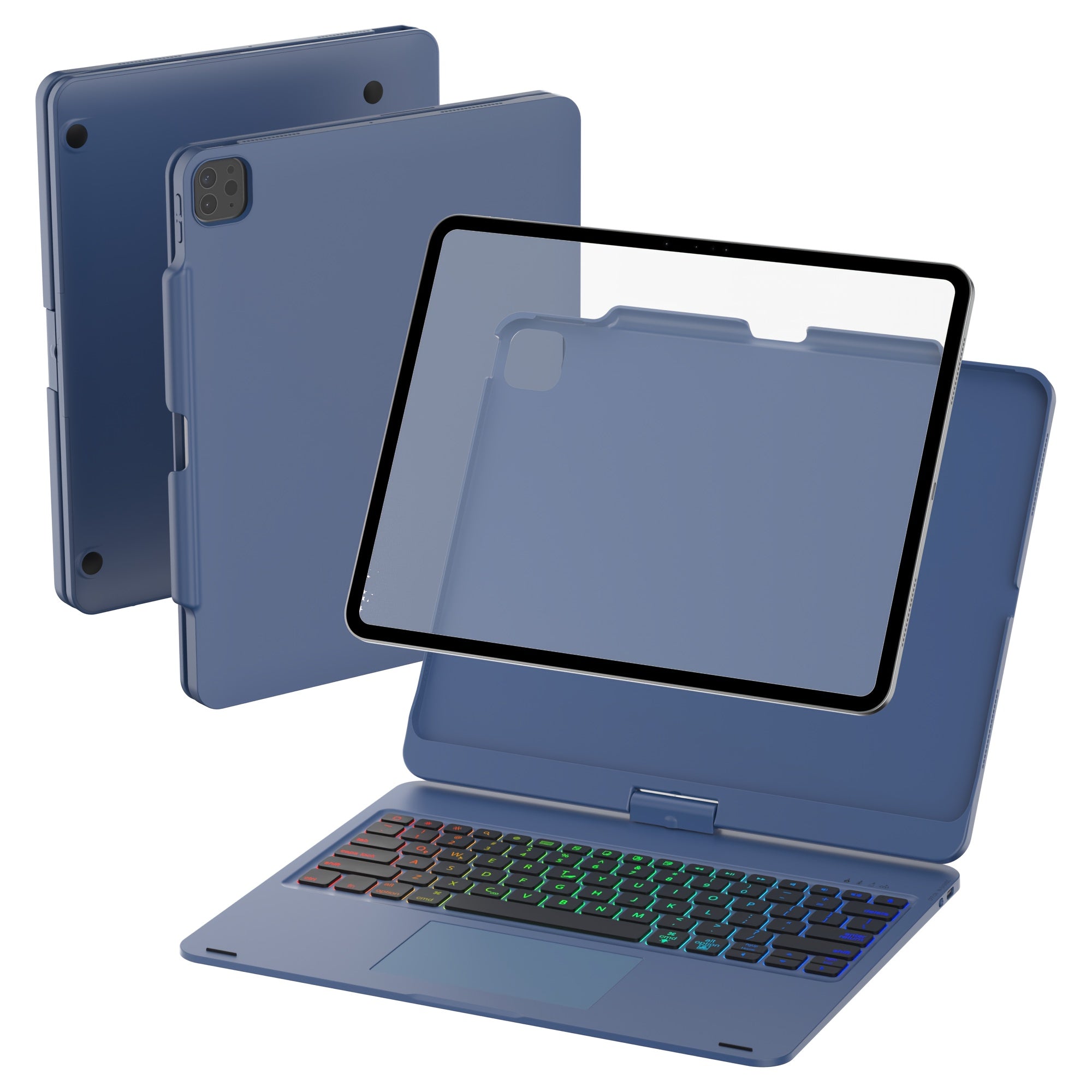Funda con teclado giratorio para iPad para escritura, estudio y trabajo móvil