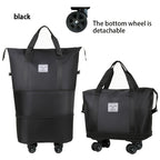 Bolsa de fitness portátil, bolso de mano de gran capacidad con ruedas universales desmontables, regalo perfecto de festividades para familiares y amigos, hecha de tela Oxford, adecuada para fitness, viajes y compras en supermercados y centros comerciales