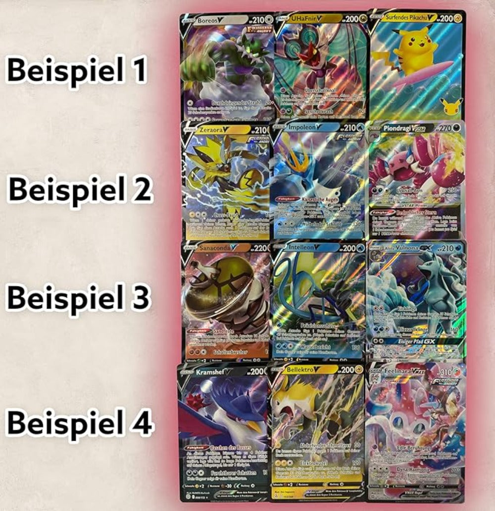 3 Cartas Pokémon Ultra Raras Aleatorias en Inglés – V / GX / EX / VMAX / VSTAR – Cartas Coleccionables de Alta Rareza