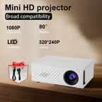 Mini Proyector HD Compacto para Cine en Casa y Camping, Compatible con 1080P, Alimentado por USB, Diseño Portátil con Pantalla LCD, Perfecto para Uso en Interiores y Exteriores