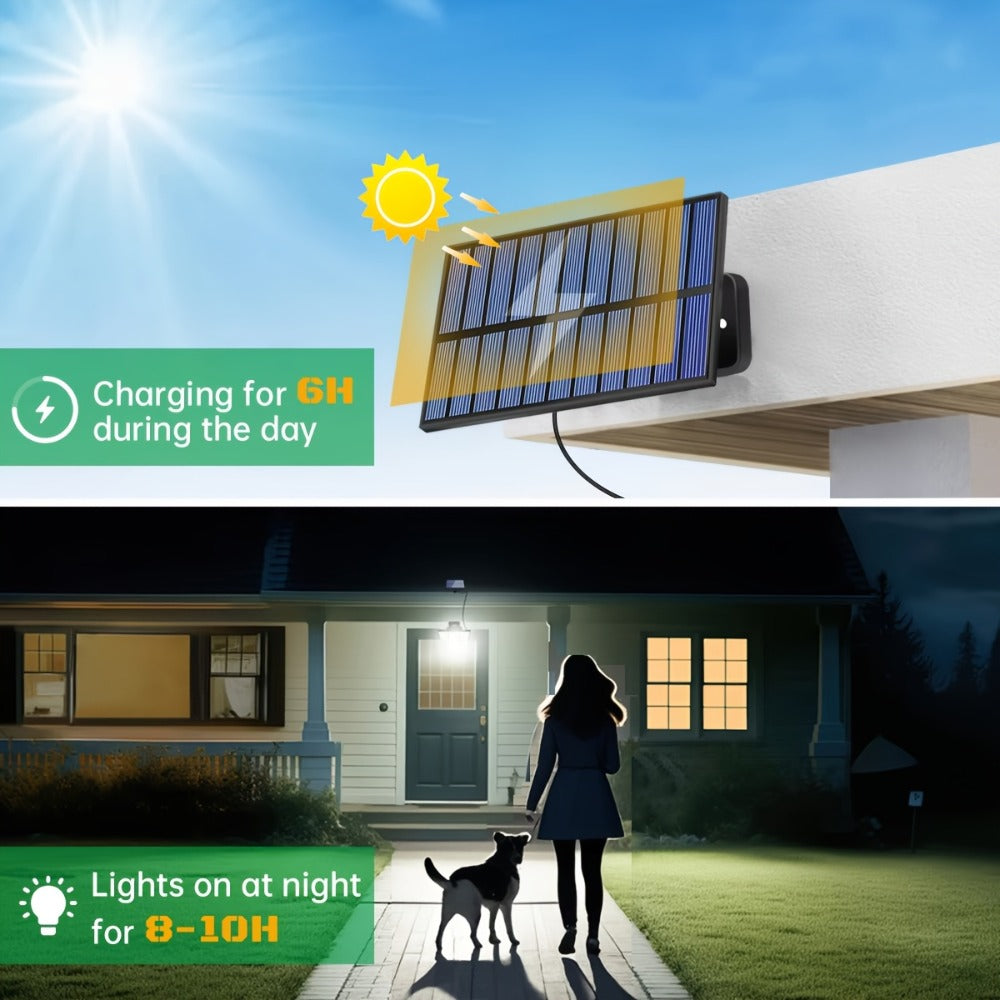 Luz solar exterior con sensor 2 piezas | Jardín patio garaje y seguridad