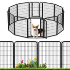 Corral para cachorros Costoffs de 65 cm de ancho x 80 cm de alto con paneles de malla, recinto plegable para perros con puerta y estacas de sujeción para uso en interiores y exteriores
