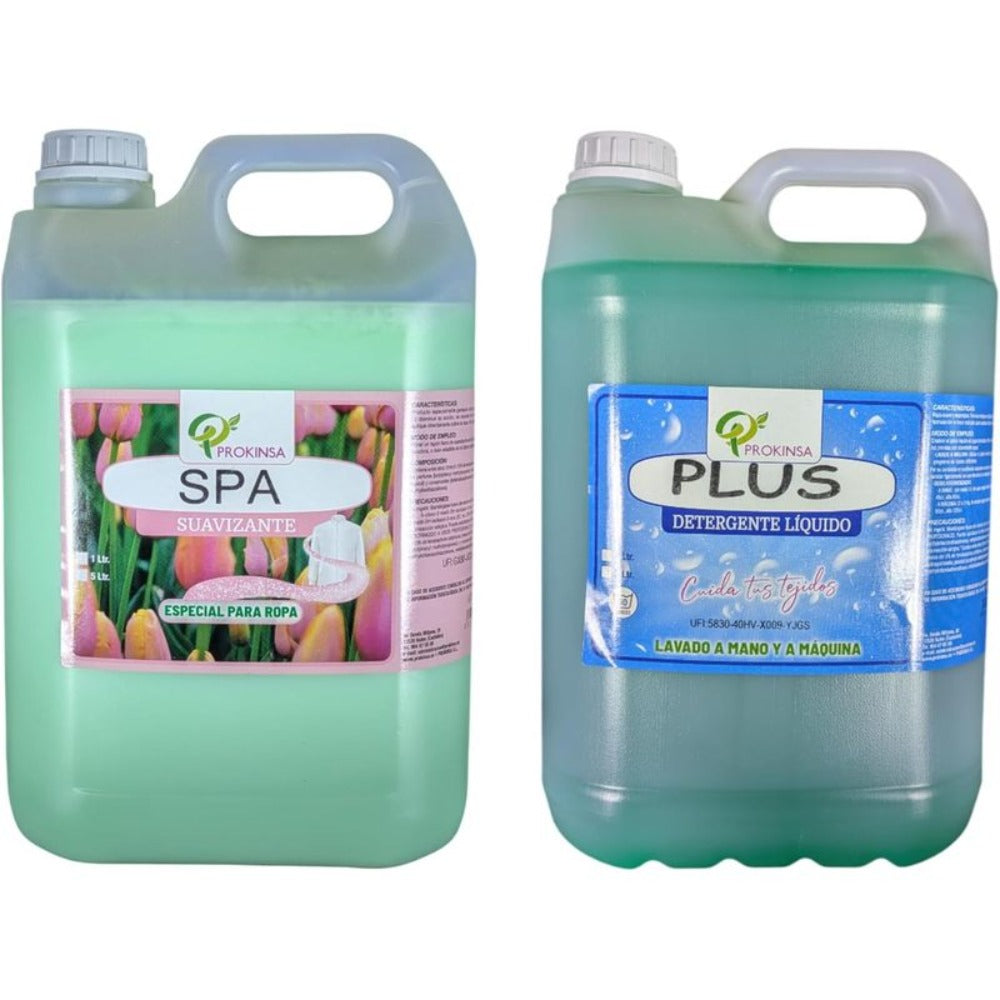 Pack Suavizante Concentrado Colonia 5L + Detergente Concentrado 5L + | Limpieza Profunda | Fragancia Duradera | Protege Color de la Ropa | Suavidad y Frescor Duradero