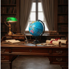 Globo Terráqueo en Español de 14 cm (Diámetro) – Esfera Giratoria Educativo y Decorativo, con Meridiano Graduado y Base Estable