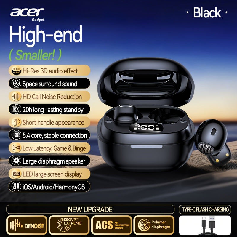 Auriculares Bluetooth | [Acer Modelo Nuevo 2026] Auriculares Inalámbricos TWS, Estéreo con Graves Potentes + Reducción de Ruido en Llamadas