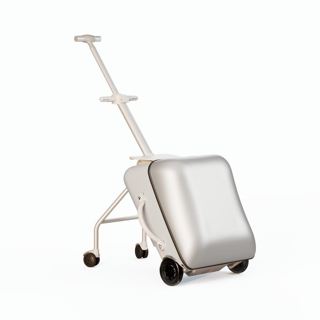 1 pieza Maleta de viaje con ruedas, tipo carrito, nueva, bonita, para sentarse y montar