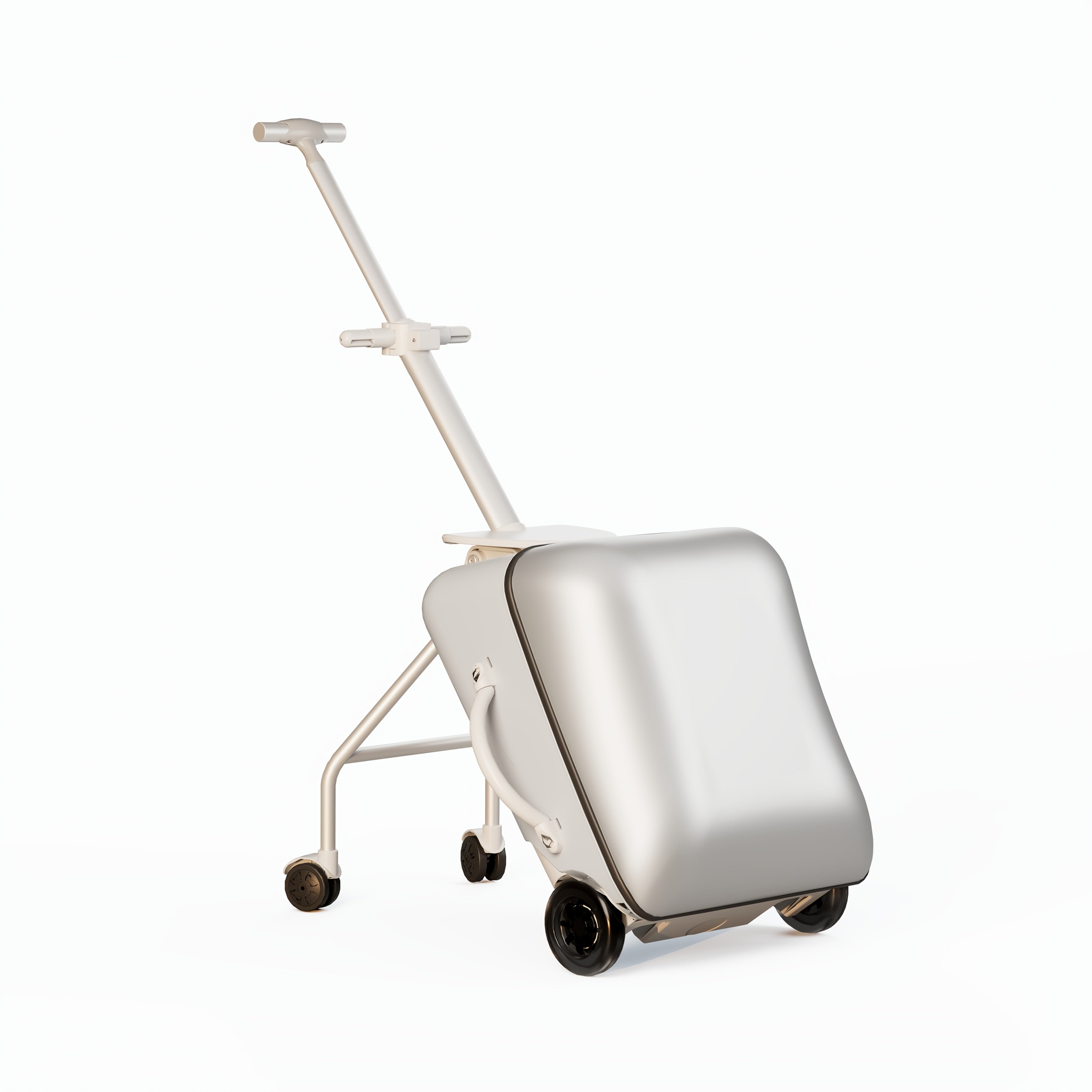 1 pieza Maleta de viaje con ruedas, tipo carrito, nueva, bonita, para sentarse y montar