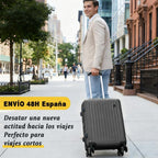 Maleta De Cabina Exclusiva Para Vuelos Europeos, Ideal Para Vacaciones De Verano Y Viajes A La Playa. Dimensiones Precisas De 55×40×20 Cm, Diseño Rígido Resistente Con 4 Ruedas Giratorias 360°, Tirador Telescópico Suave Y Cerradura De Seguridad. Ligera Y