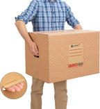 Caja Cartón para Mudanzas y Almacenaje Ultra Resistentes con Asas, Fabricadas en Cartón Duro, Ideal para Mudanzas o Almacenaje de Libros y Ropa, Transporte Cómodo y Seguro gracias a las Asas Laterales - packer PRO