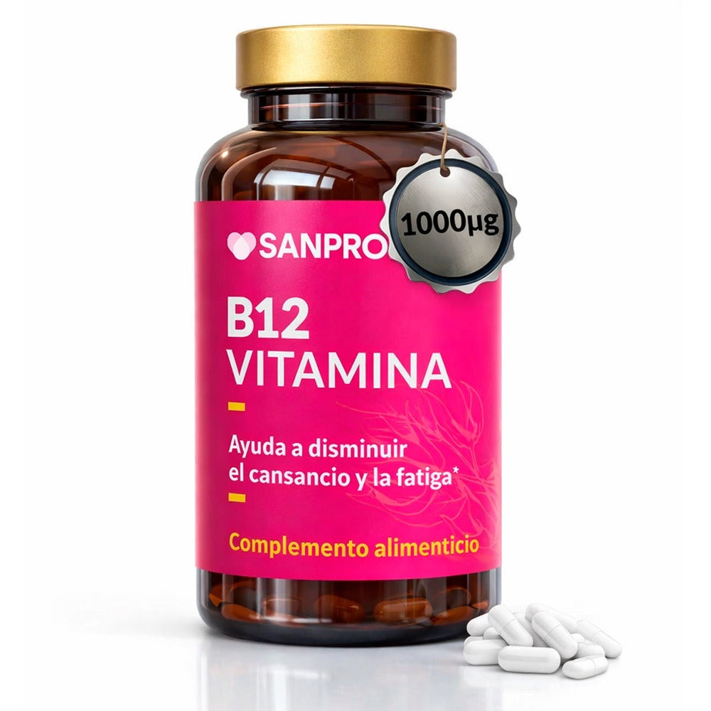 Vitamina B12 1000µg Alta Dosis | 60 Cápsulas Veganas - Sin OGM | Cianocobalamina Alta Absorción | San Pro