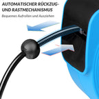 MONZANA® Manguera de Aire Reel 10M+1M Retroalimentación Automática Conexión 1/4" 12 Bar Ø12Mm Enroscador de Manguera Automático Montaje en Pared de Manguera de Aire