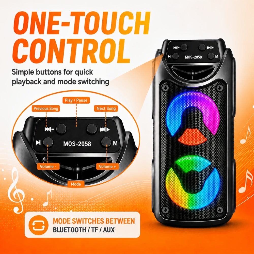Sistema de megafonía portátil con altavoz Bluetooth, máquina de karaoke para fiestas de jardín y festivales de verano, subwoofer TWS de doble graves, sistema de sonido de megafonía sin varillas de alta resistencia para acampada y vacaciones al aire libre