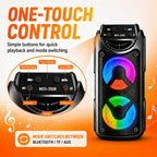 Sistema de megafonía portátil con altavoz Bluetooth, máquina de karaoke para fiestas de jardín y festivales de verano, subwoofer TWS de doble graves, sistema de sonido de megafonía sin varillas de alta resistencia para acampada y vacaciones al aire libre