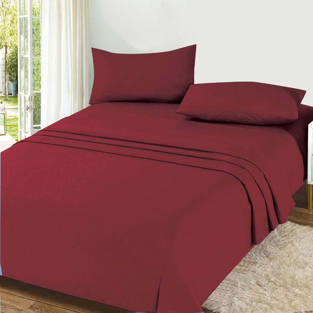 Juego de Sábanas Ligero Suave Fresca 4 Piezas para Cama de 90/105/135/150 cm – 100%Microfibra – Incluye Sábana Bajera Ajustable con borde elástico de 25 cm de profundidad, Sábana Encimera y 2 Fundas de Almohada – Suave, Transpirable y Confortable
