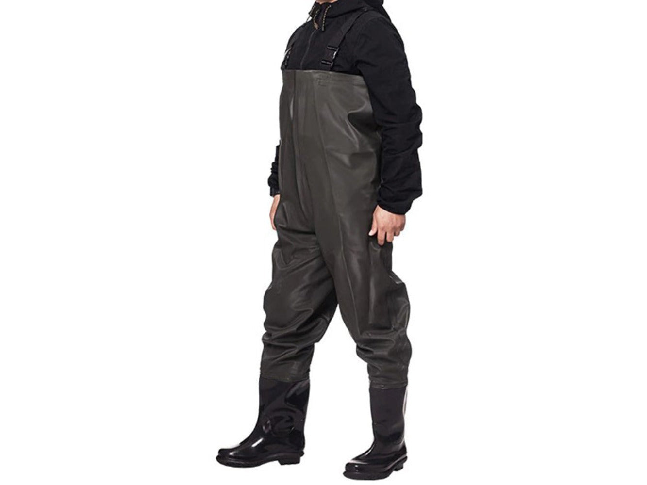 Botas de Vadeo Impermeables para Pesca, Botas de PVC Duraderas para Pesca y Trabajo en Agua, Vadeo con Correas Ajustables, Vadeo Protector con Suela Antideslizante, Alta Resistencia a Daños Mecánicos, Vadeo Profesional para Pesca y Nadar, Botas Cómodas pa