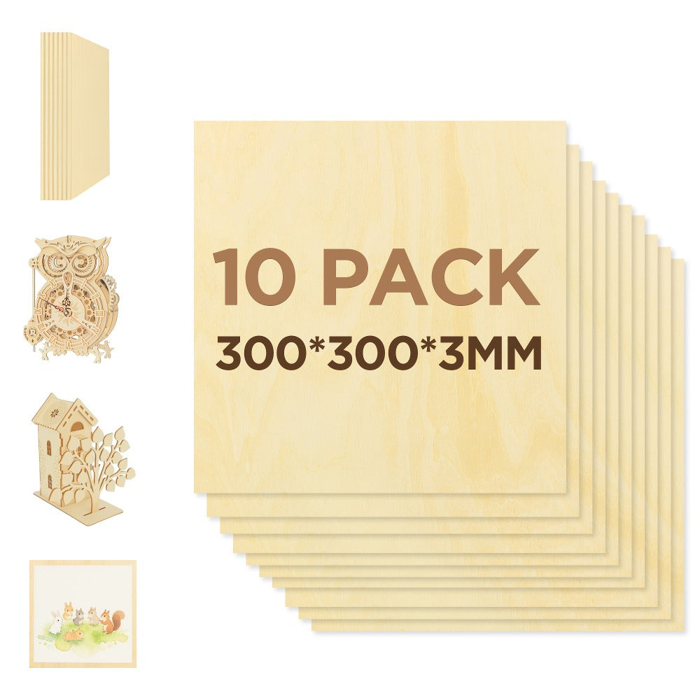 10pcs/300*300*6mm Tablas de Tilo de Alta Calidad para Artesanías, Aficiones, Modelismo, Tallado en Madera y Proyectos con Láser, Proyectos Escolares, Proyectos de Manualidades