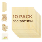 10pcs/300*300*6mm Tablas de Tilo de Alta Calidad para Artesanías, Aficiones, Modelismo, Tallado en Madera y Proyectos con Láser, Proyectos Escolares, Proyectos de Manualidades